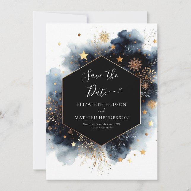 Save The Date Mariage céleste simple et moderne (Devant)