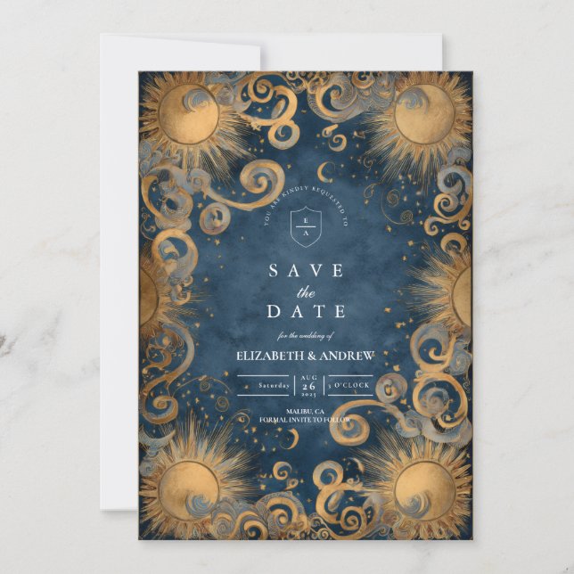 Save The Date Mariage céleste sous le soleil de minuit (Devant)