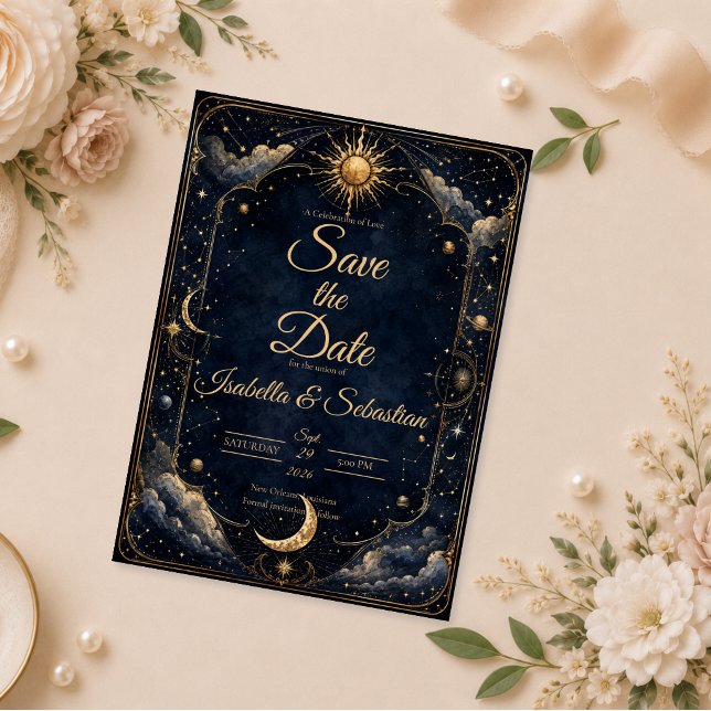 Save The Date Mariage Céleste Vintage Astrologie (Créateur téléchargé)