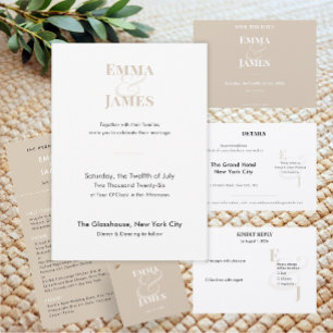 Save The Date Mariage Champagne inversé Esperluette Sauvegarde