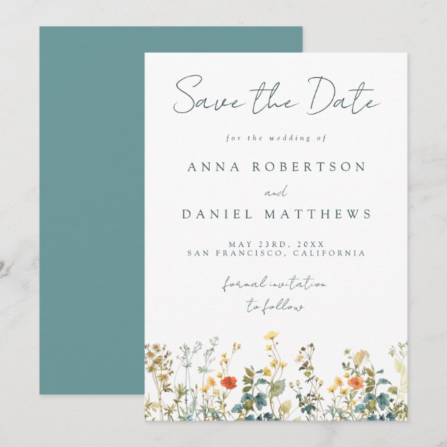 Save The Date Mariage champêtre (Devant / Derrière)