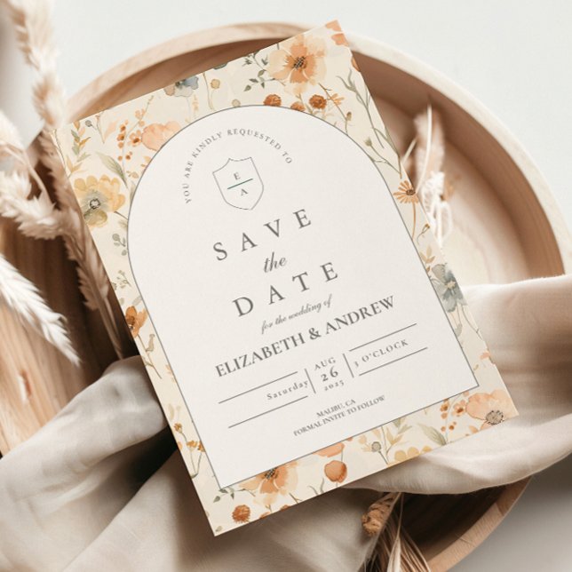 Save The Date Mariage Champêtre Botanique Douillet (Créateur téléchargé)