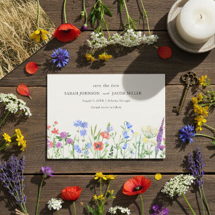 Save The Date Mariage Champêtre de Fleurs Sauvages Photo 