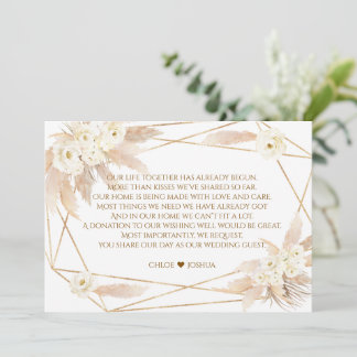 Save The Date Mariage Charmant Roses Blanches Herbe des Pampas O
