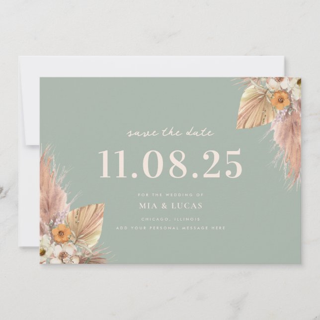 Save The Date Mariage Chic Boho Minimal Enregistrer La Date (Devant)