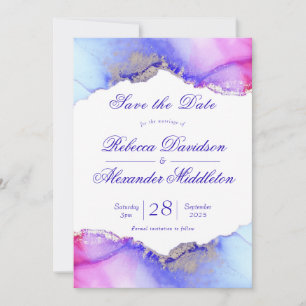 Save The Date Mariage chic d'améthyste violet