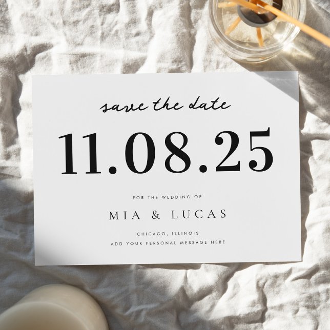 Save The Date Mariage Chic Minimal Date Non Photo Enregistrer La (Créateur téléchargé)