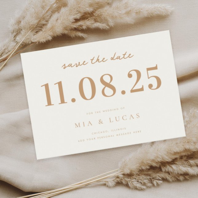 Save The Date Mariage Chic Minimal Date Non Photo Enregistrer La (Créateur téléchargé)
