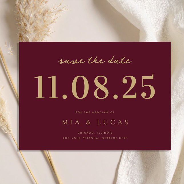 Save The Date Mariage Chic Minimal Date Non Photo Enregistrer La (Créateur téléchargé)