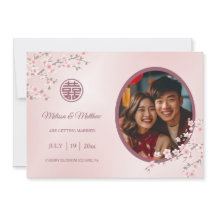 Mariage chinois double bonheur cerise fleurs