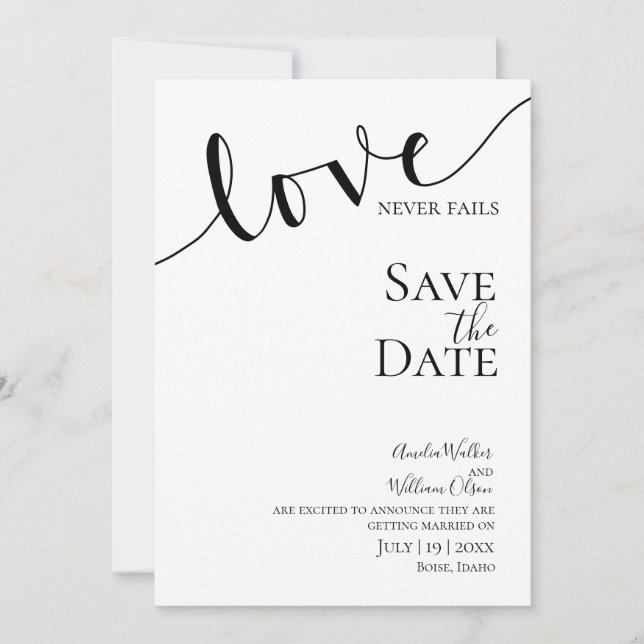 Save The Date Mariage, Chrétien, Simple, Élégant, Typographie, (Devant)