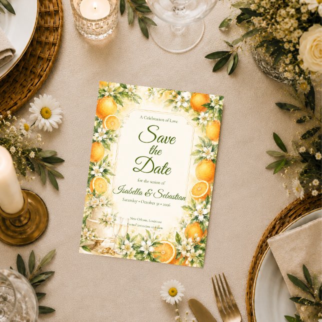 Save The Date Mariage Citron Romantique (Créateur téléchargé)