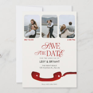 Save The Date Mariage classique de collage de photos vintage