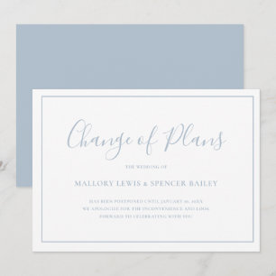 Save The Date Mariage classique Dusty Blue élégant