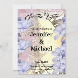 Save The Date Mariage classique Floral