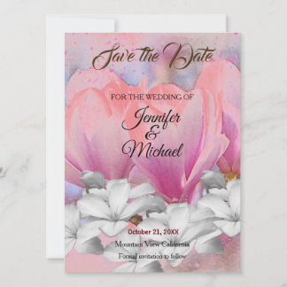 Save The Date Mariage classique Floral