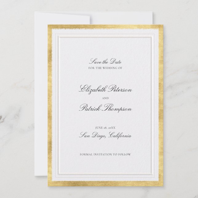 Save The Date Mariage Classique Moderne Formel en Perle de Faux  (Devant)