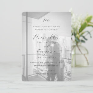 Save The Date Mariage Classique Photo Monogramme Élégant