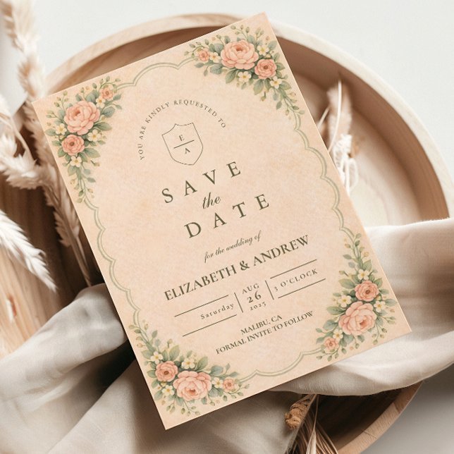 Save The Date Mariage Classique sous une Arche de Roses Rouges (Créateur téléchargé)