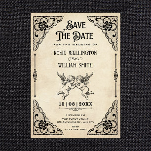 Save The Date Mariage classique vintage