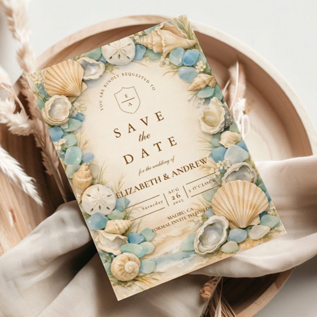 Save The Date Mariage Coque de Rivage Sablonneux (Créateur téléchargé)
