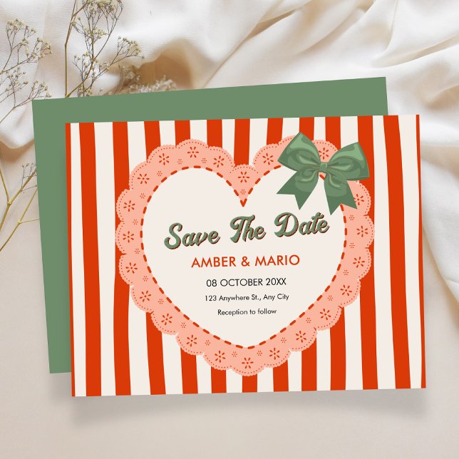 Save The Date Mariage coquette vintage (Créateur téléchargé)