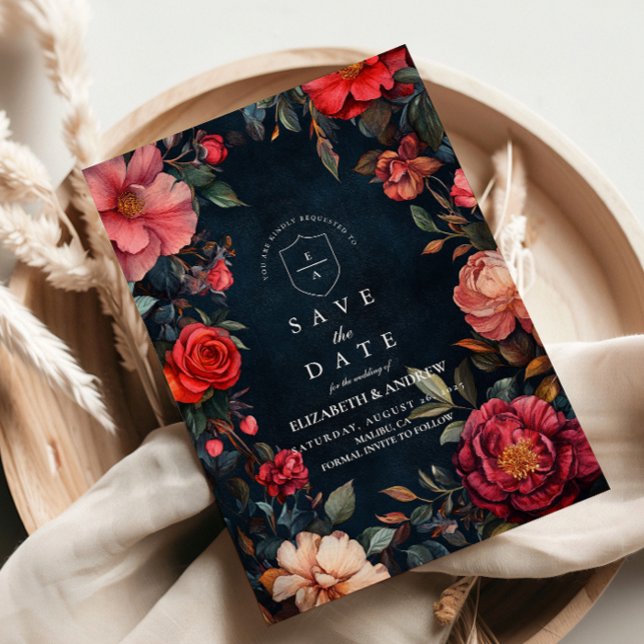 Save The Date Mariage Crimson Noir  (Créateur téléchargé)