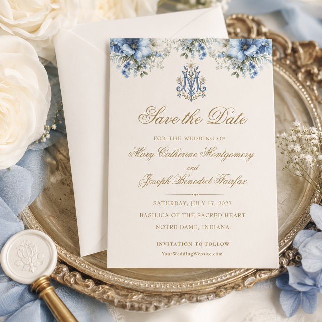 Save The Date Mariage croix mariale catholique traditionnelle (Créateur téléchargé)