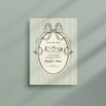 Mariage Cygne Dessiné à la Main Vintage Bandes Ver