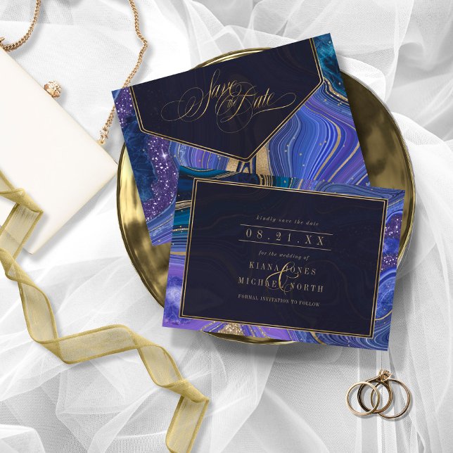 Save The Date Mariage d'âge Abstrait, minuit ID827 (Créateur téléchargé)