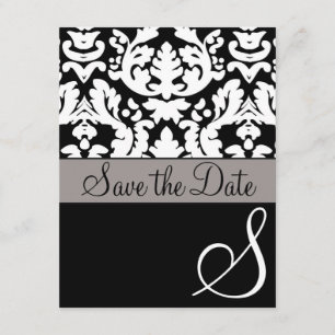 Save The Date Mariage damassé noir/blanc officiel Enregistrer la