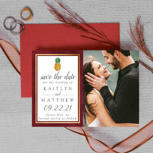 Save The Date Mariage D'Ananas Tropical Enregistrer La Date