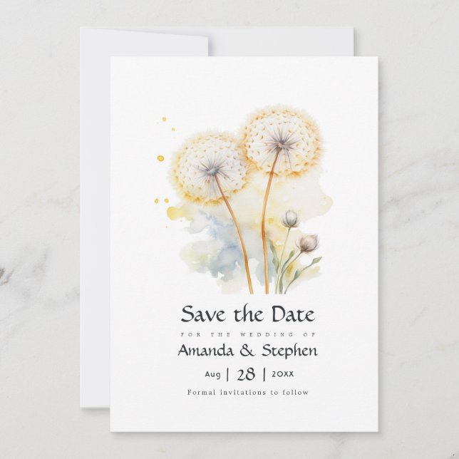 Save The Date Mariage Dandelion (Devant)