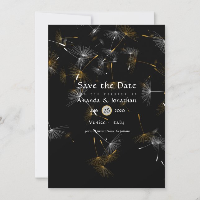 Save The Date Mariage Dandelion Confetti (Devant)