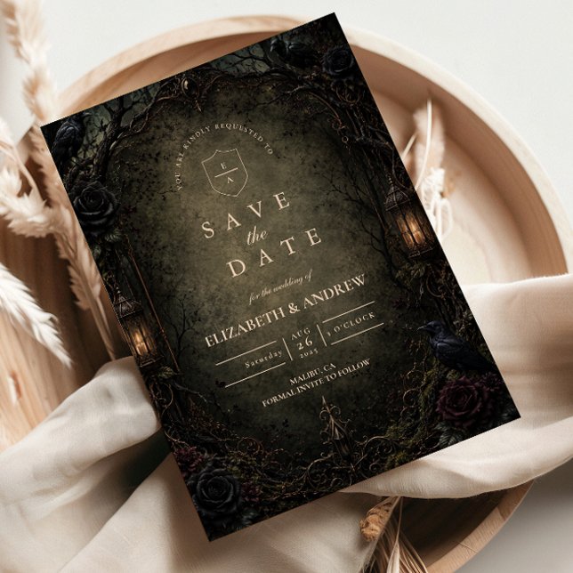 Save The Date Mariage dans la forêt gothique enchantée (Créateur téléchargé)