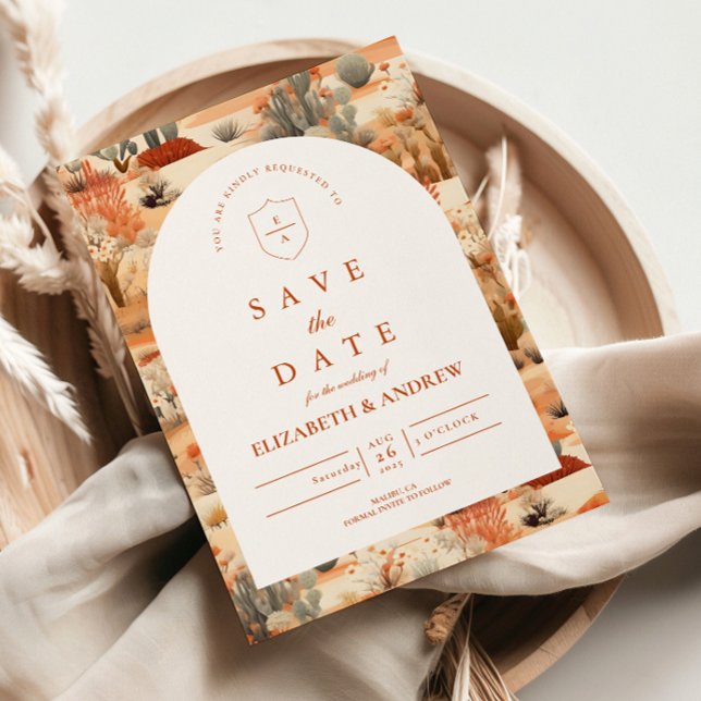 Save The Date Mariage dans le désert floral du sud-ouest (Créateur téléchargé)
