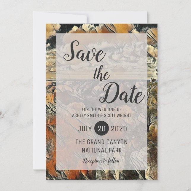 Save The Date Mariage dans le parc national du Grand Canyon Enre (Devant)