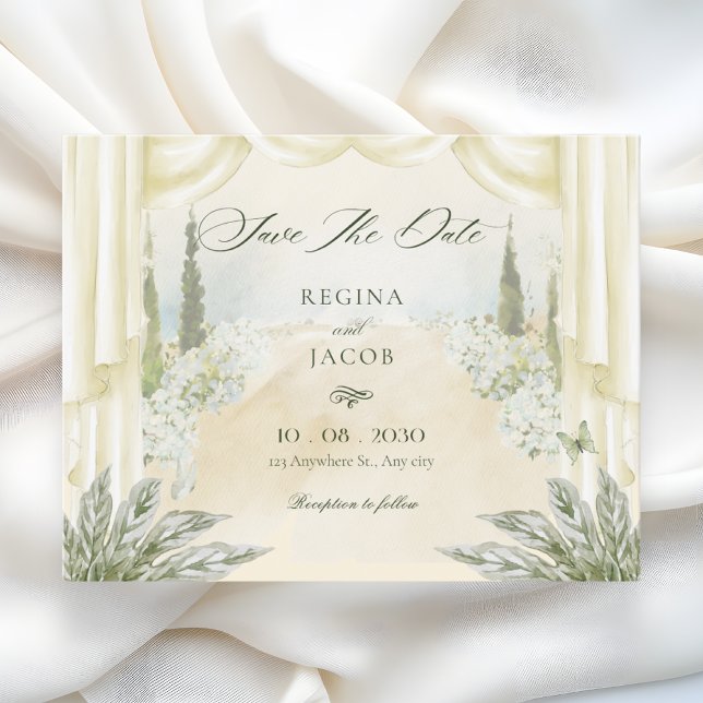 Save The Date Mariage dans un jardin fleuri  (Créateur téléchargé)