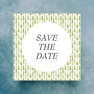 Save The Date Mariage dans une forêt aquarelle
