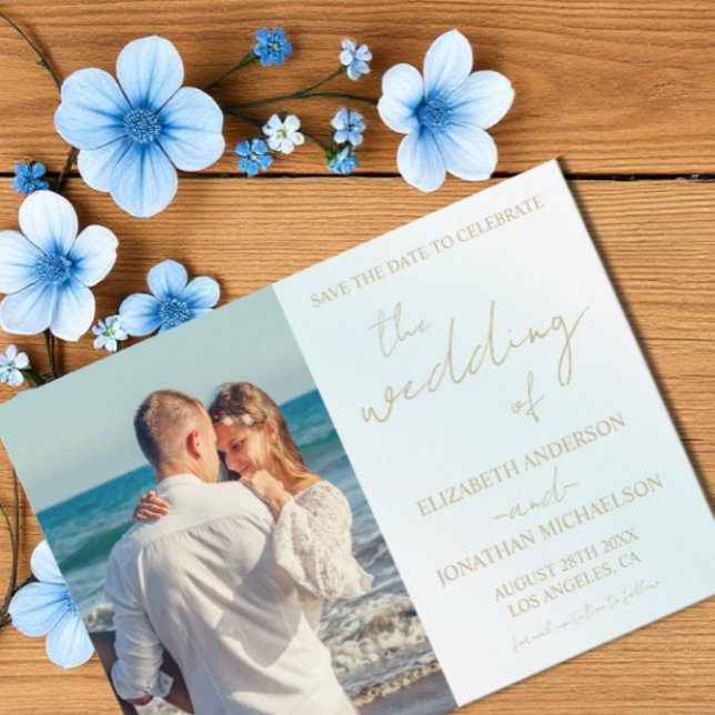 Save The Date Mariage d'aquarelle bleu (Créateur téléchargé)