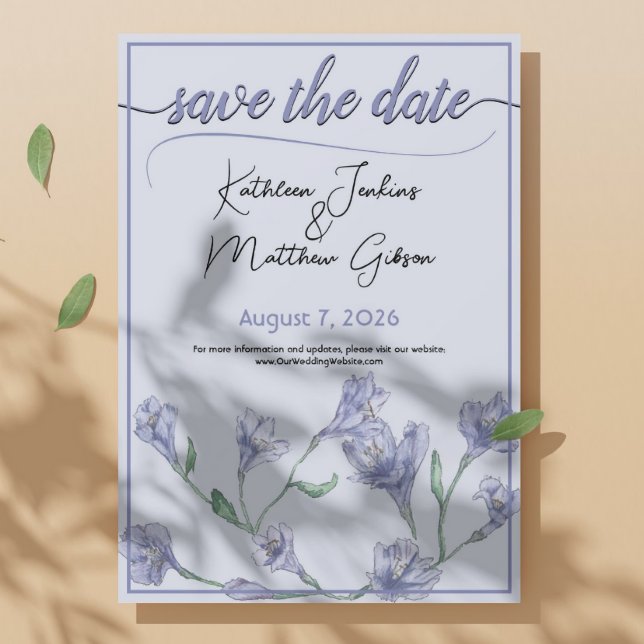 Save The Date Mariage d'aquarelle bleu foncé (Créateur téléchargé)