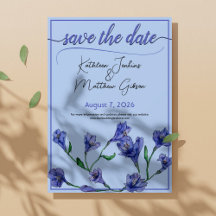 Mariage d'aquarelle bleu violet