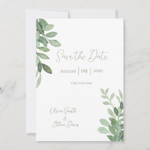 Save The Date Mariage d'aquarelle de l'arbre d'olivier