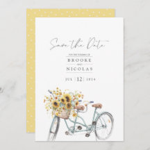 Mariage d'aquarelle de tournesol en tandem rustiqu