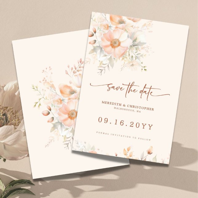 Save The Date Mariage d'aquarelle florale de crème de bracelet (Créateur téléchargé)