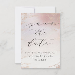 Save The Date Mariage d'aquarelle Ombre Blush Pink Froid