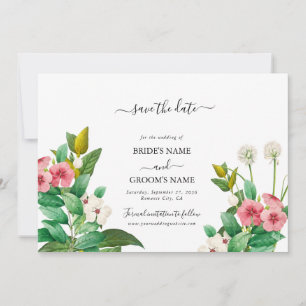 Save The Date Mariage d'aquarelle périphérique fleur sauvage