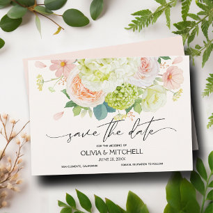 Save The Date Mariage d'aquarelle rose