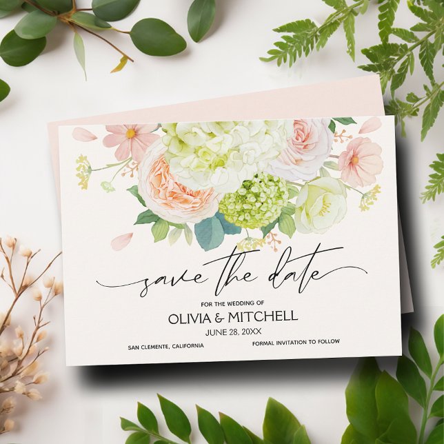 Save The Date Mariage d'aquarelle rose (Créateur téléchargé)