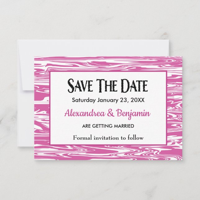 Save The Date Mariage d'aquarelle rose moderne Personnaliser (Devant)